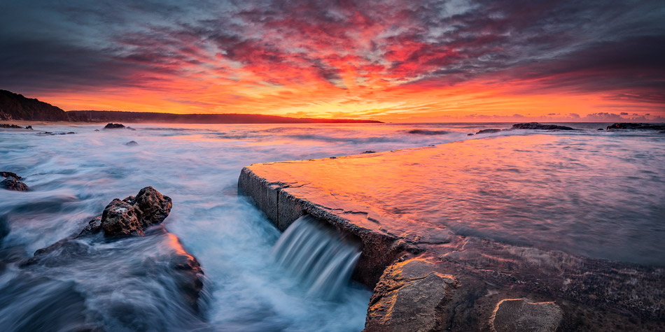 Aslings Beach Rock Pool Sunrise Eden